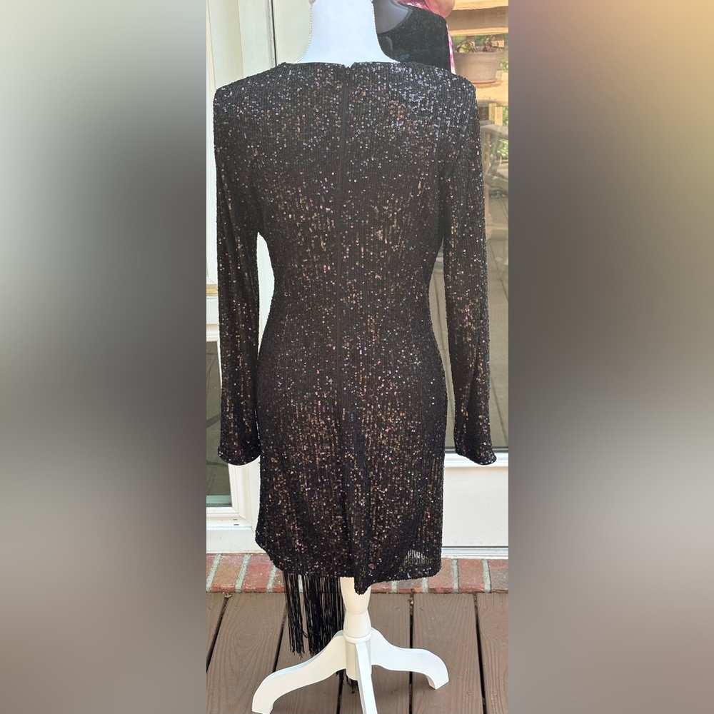 Belle Badgley Mischka Black Sequin Dress Size 8- Beautiful 😍 - Picture 3 of 7